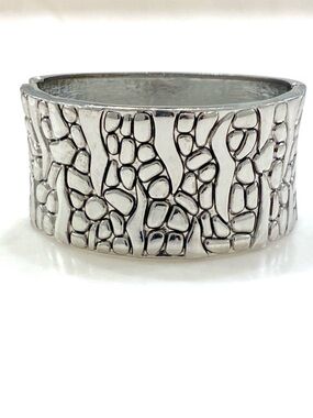 Chunky Textured Silver Cuff Bracelet